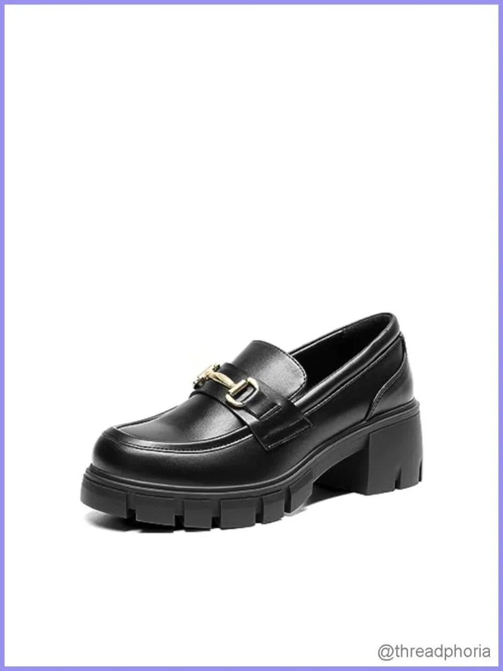 Women's Platform Chunky Loafers Slip-On Horse-bit Dress Shoes Cushioned